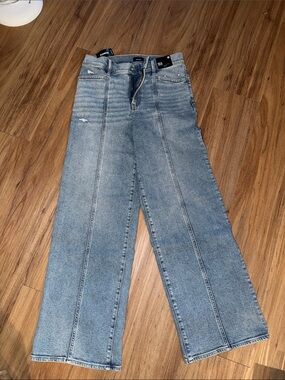 Express Wide Leg Women's Jeans - Light Blue Denim